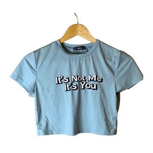 BABY BLUE ‘SHEIN’ CROP TOP!!!